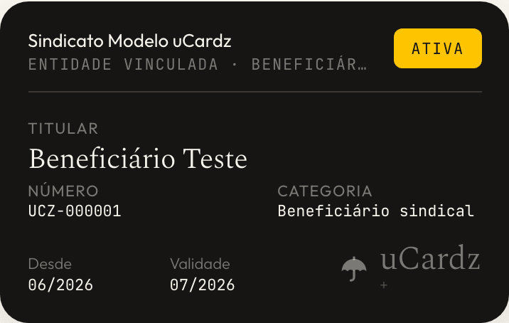 Frente da credencial digital uCardz